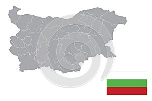 Bulgaria map with flag.