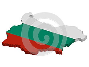 Bulgaria Map Flag 3D Vector illustration