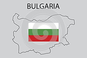 Bulgaria map flag, great design for any purposes. Europe map vector. Silhouette map. Vector illustration. Stock image.