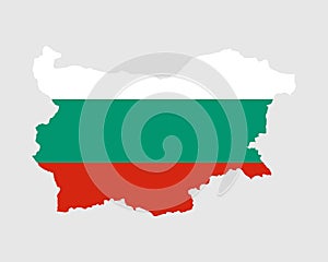 Bulgaria Map Flag. Map of Bulgaria with the Bulgarian country flag. Vector Illustration