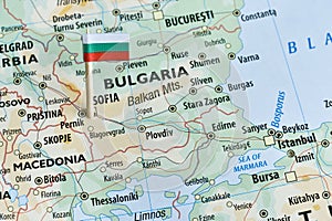 Bulgaria map flag pin