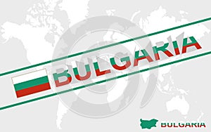 Bulgaria map flag and text illustration