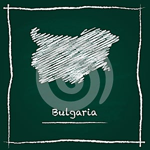 Bulgaria outline vector map hand drawn with chalk.
