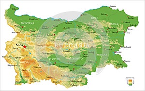 Bulgaria physical map