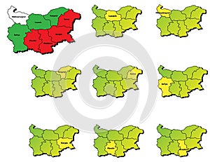 Bulgaria provinces maps photo