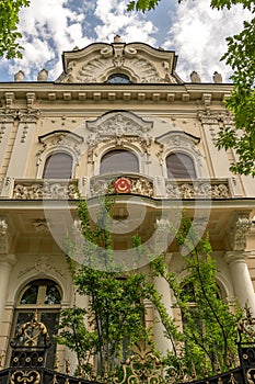 Bulgaria, Sofia, 8 August 2020: The facade of the building that houses the Turkish Embassy in Sofia, Bulgaria