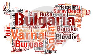 Bulgaria top travel destinations word cloud photo