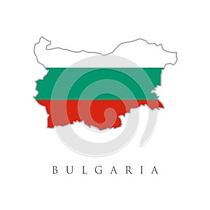 Bulgaria vector map with the flag inside. Vector isolated simplified illustration icon with silhouette of Bulgaria map. National