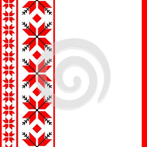Bulgarian balkan folklore embroidery red banner for your text