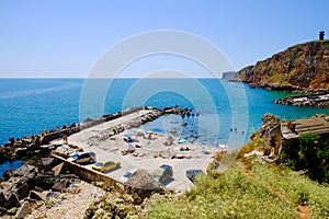 Bulgarian beach Bolata bay near Cape Kaliakra at the Black Sea.