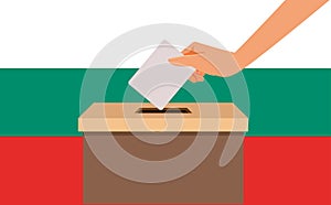 Bulgarian Citizen Voting in National Elections Vector Illustration