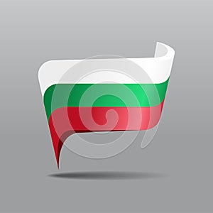 Bulgarian flag map pointer layout. Vector illustration.
