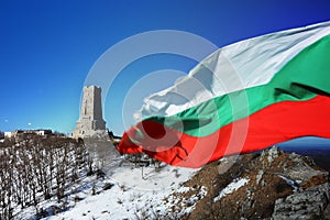 Bulgarian flag on Shipka