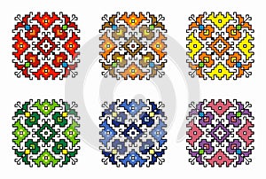 Bulgarian-folk-motif-shevitsa-set-of-6-colors-elements-pattern-0 photo