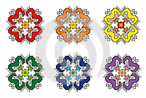 Bulgarian-folk-motif-shevitsa-set-of-6-colors-elements-pattern-0 photo