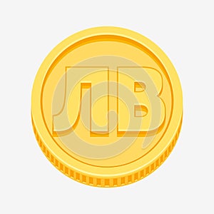 Bulgarian lev symbol on gold coin