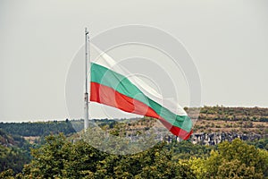 Bulgarian national flag waving on the wind