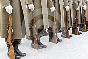 Bulgarian troopers in formation photo