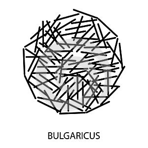 Bulgaricus Icon. Probiotic Concept Logo and Label. Health Research Symbol, Icon and Badge. Simple and Black Vector illustration photo