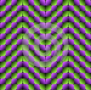 Bulge Rhombuses Optical illusion Vector Seamless Pattern