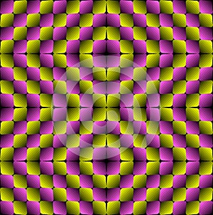 Bulge Rhombuses Optical illusion Vector Seamless Pattern