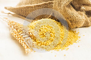 Bulgur in bag