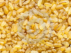 Bulgur burghul wheat grains close up