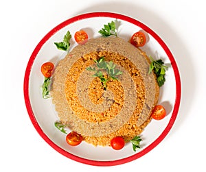 Bulgur pilaf from above