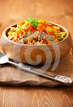 Bulgur with vegetables photo