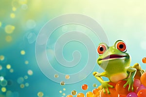 Bulgy-eyed Frog reptile mockup. Generate Ai