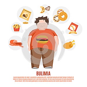 Bulimia Concept Flat photo
