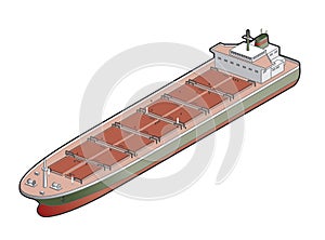 Bulk Carrier Ship Icon. Design Elements 41d