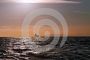 Bulk-carrier ship sailing in the sea