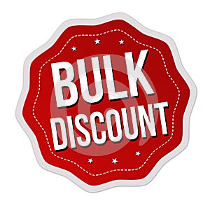 Bulk discount label or sticker