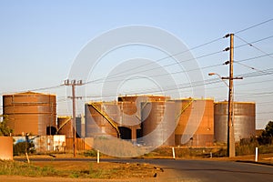 Bulk Fuel Tanks in an Industrial Area