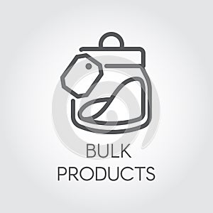 Bulk products icon. Cookery concept. Simple logo or button drawing in line style. Vector illustration