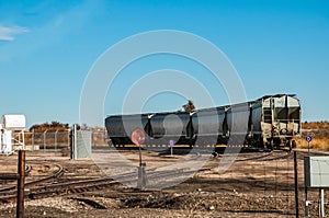 Bulk railroad cars waiting to be loade with grain