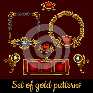 Bulk set of gold patterns and decorations