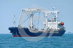 Bulk ship at anchor