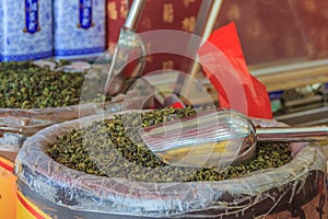 Bulk tea for sale at the market in China