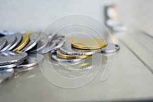 A bulk view of indian coins