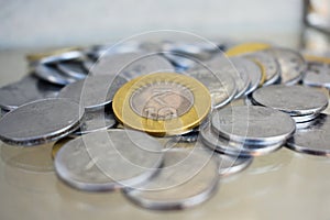 A bulk view of indian coins