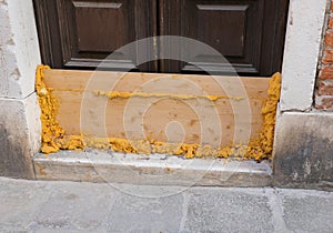 bulkhead with foam to waterproof and protect the door during hig