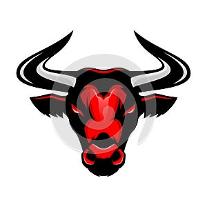 Red angry bull icon.