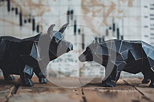 Bull and bear as symbols of stock trading