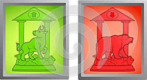 Bull and bear icon set