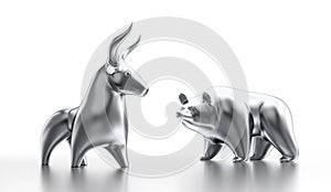 Statuettes of a Bull And a Bear