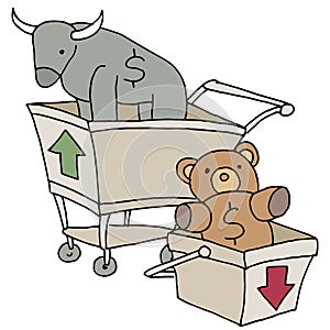 Bull and Bear Shopping Carts