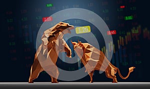 Bull and Bear Symbol with Stock Market Concept