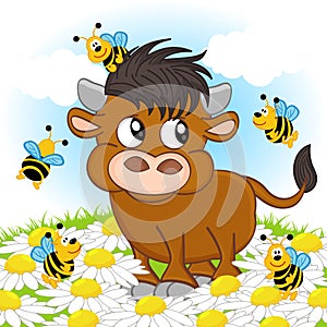 Bull and bee